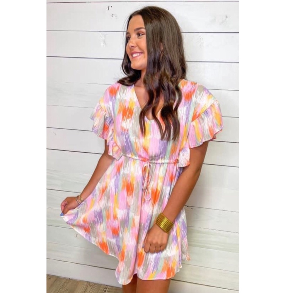 CARAMELA Ruffle Dress Size Small